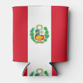 ペルー国旗を持つクーラーボックス 缶クーラー (正面)