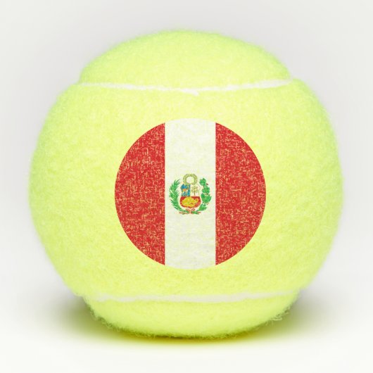 ペルー国旗を持つペンテニスボール テニスボール (正面)