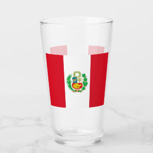 ペルー国旗を持つ愛国的なガラスカップ タンブラーグラス