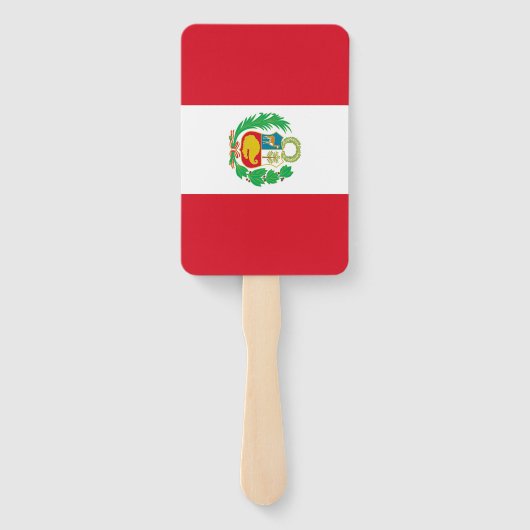 ペルー国旗を掲げたハンドファンのセット ハンドファン (裏面)