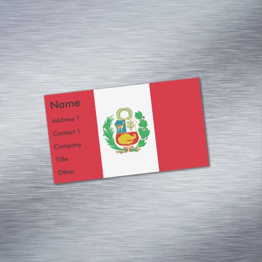 ペルー国旗を掲げた名刺マグネット マグネット名刺 (インサイチュ)