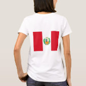 ペルー国旗を掲げた女子フリースジョガー Tシャツ (裏面)