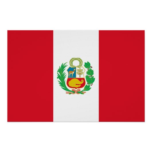 ペルー国旗を掲げた愛国的ポスター ポスター (正面)