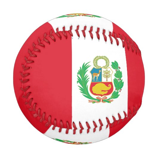 ペルー国旗を掲げた愛国的野球 野球ボール (正面左)