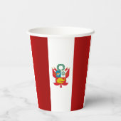 ペルー国旗を掲げた武器紙カップ 紙コップ (裏面)