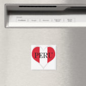 ペルー国旗ナショナルハート マグネット (インサイチュ (食洗機))