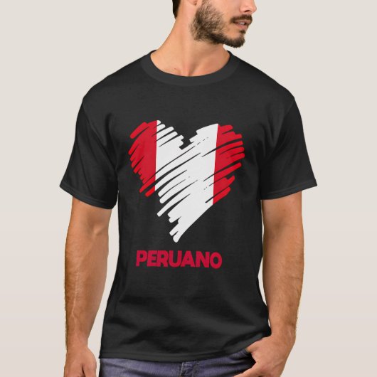 ペルー国旗ペルアノ誇りを持ったペルアナヘア Tシャツ (正面)