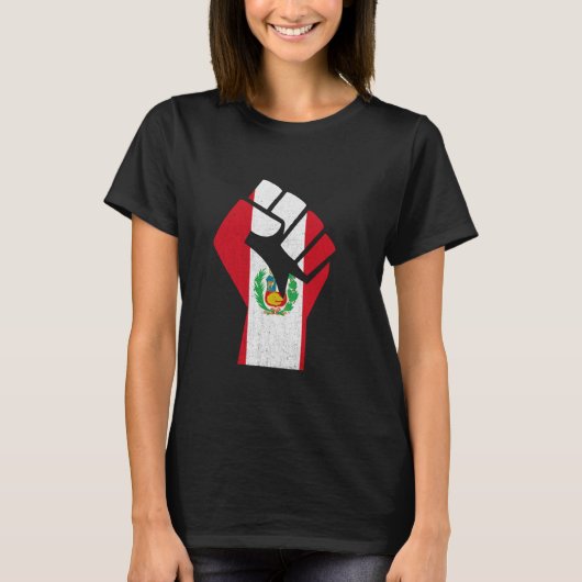 ペルー国旗ペループライドペルー拳法ペルー Tシャツ (正面)