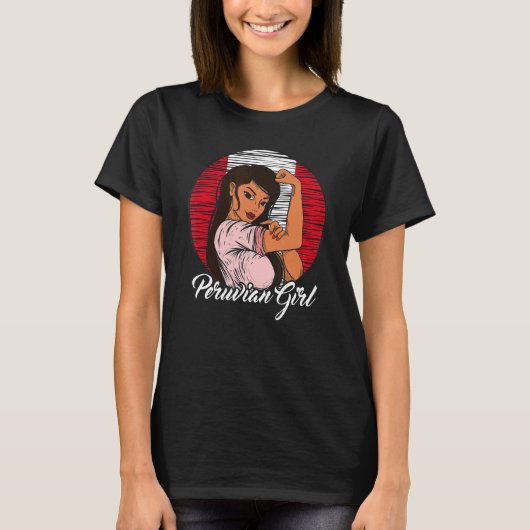 ペルー国旗ペルー女性 Tシャツ (正面)