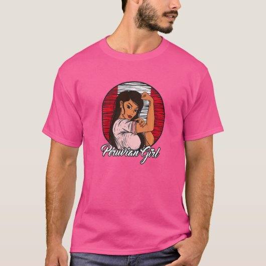 ペルー国旗ペルー女性 Tシャツ (正面)