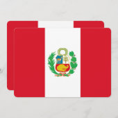 ペルー国旗付きの愛国的な招待状 招待状 (正面/裏面)