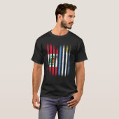 ペルー国旗 ウルグアイ育ち 国旗 ストライプ Tシャツ (正面フル)