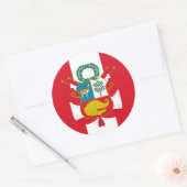 ペルー国旗&コート・オブ・アームズ、ペルー国旗 ラウンドシール (封筒)