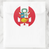 ペルー国旗&コート・オブ・アームズ、ペルー国旗 ラウンドシール (バッグ)