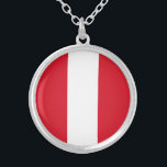 ペルー国旗 シルバープレートネックレス<br><div class="desc">ペルーの愛国国旗。</div>