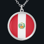 ペルー国旗 シルバープレートネックレス<br><div class="desc">ペルーの愛国国旗。</div>