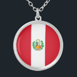 ペルー国旗 シルバープレートネックレス<br><div class="desc">ペルーの愛国国旗。</div>