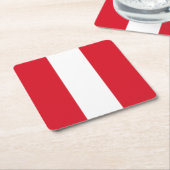 ペルー国旗 スクエアペーパーコースター (アングル)