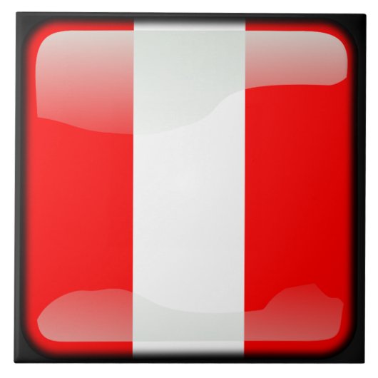 ペルー国旗 タイル (正面)