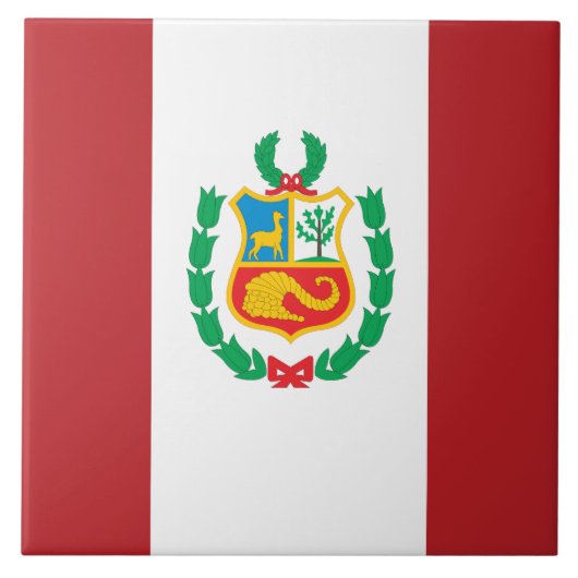 ペルー国旗 タイル (正面)