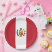 ペルー国旗 ペーパープレート (パーティー)