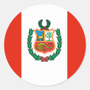 ペルー国旗 ラウンドシール