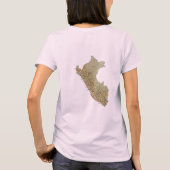 ペルー国旗+地図+テキストTシャツ Tシャツ (裏面)