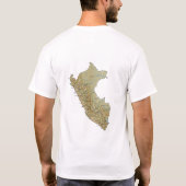 ペルー国旗+地図+テキストTシャツ Tシャツ (裏面)