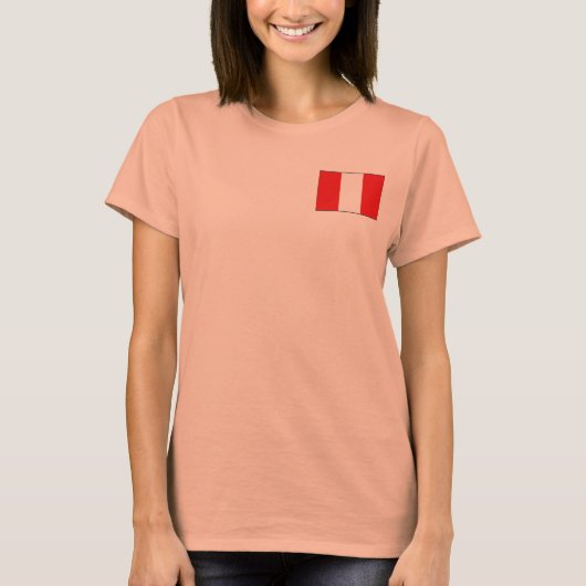 ペルー国旗+地図Tシャツ Tシャツ (正面)