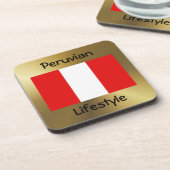 ペルー国旗+文字コースター コースター (左側)