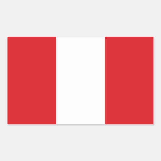 ペルー国旗 長方形シール (正面)