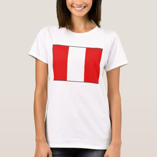 ペルー国旗x地図Tシャツ Tシャツ (正面)