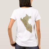 ペルー国旗x地図Tシャツ Tシャツ (裏面)