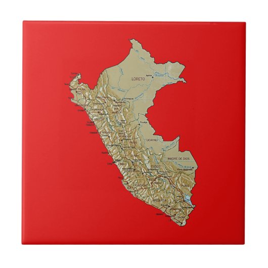 ペルー地図タイル タイル (正面)