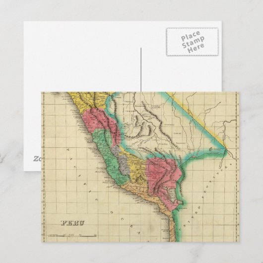 ペルー地図 ポストカード (正面/裏面)