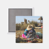 ペルー女性裁縫刺繍 マグネット (正面/裏面)