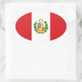 ペルー州旗オーバルステッカー 楕円形シール (バッグ)