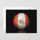 ペルー擦り切れた国旗のサッカーボール ポストカード (正面/裏面)