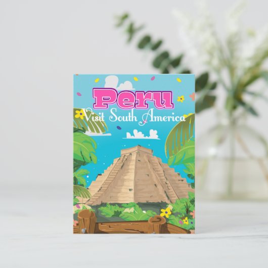 ペルー旅行のポスターアート。 ポストカード (スタンド正面)