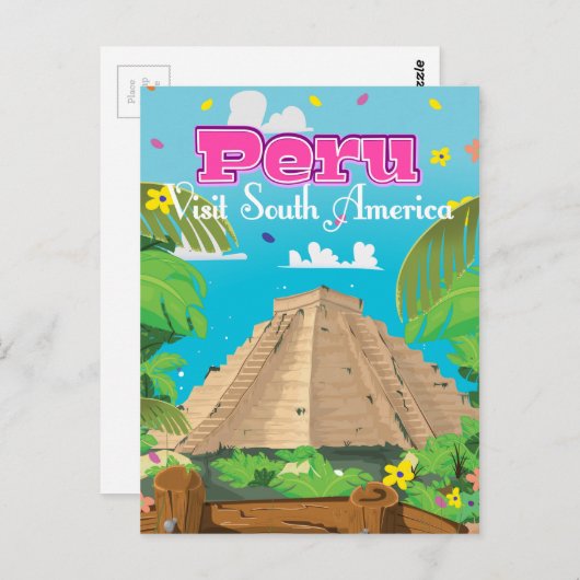 ペルー旅行のポスターアート。 ポストカード (正面/裏面)