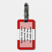 ペルー簡単ID個人用国旗 ラゲッジタグ (裏面縦)