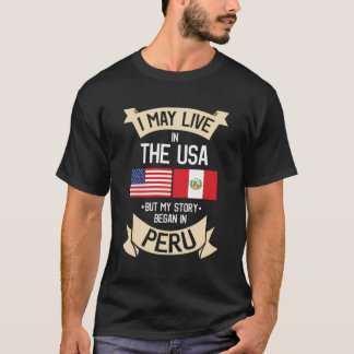 ペルー米国国旗Usaペルーのルーツ Tシャツ