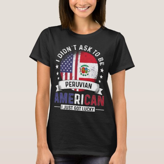 ペルー米国旗プライド国旗 Tシャツ (正面)