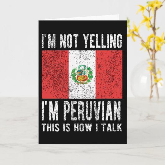 ペルー誇りを持った伝統ペルールーツペルー国旗 カード (黄色い花)