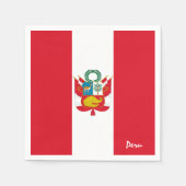 ペルー&ペルー国旗パーティーファッション/スポーツファン スタンダードカクテルナプキン (正面)