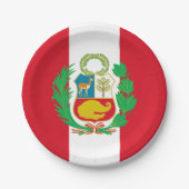 ペルー，ペルー国旗パーティー，誕生日/スポーツ ペーパープレート (正面)