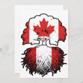 ペルー・ペルー・カナダ・カナダ・ツリー・ルーツ国旗 招待状 (正面/裏面)