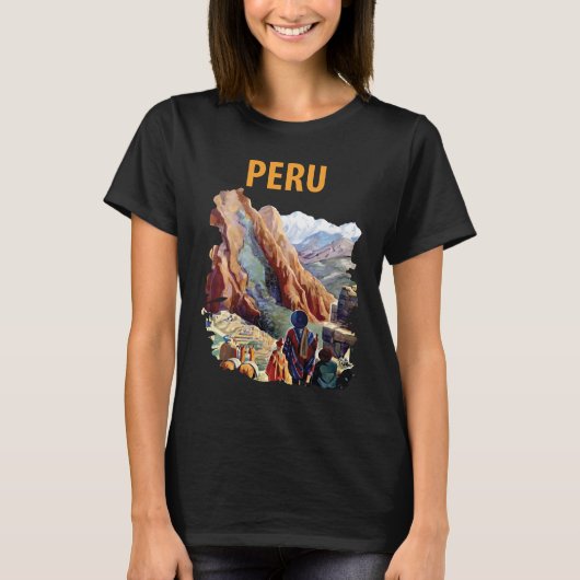 ペルー マチュピチュ アンデス 風景 旅行 Tシャツ (正面)