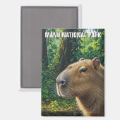 ペルー マヌ国立公園のカピバラ マグネット (正面/裏面)