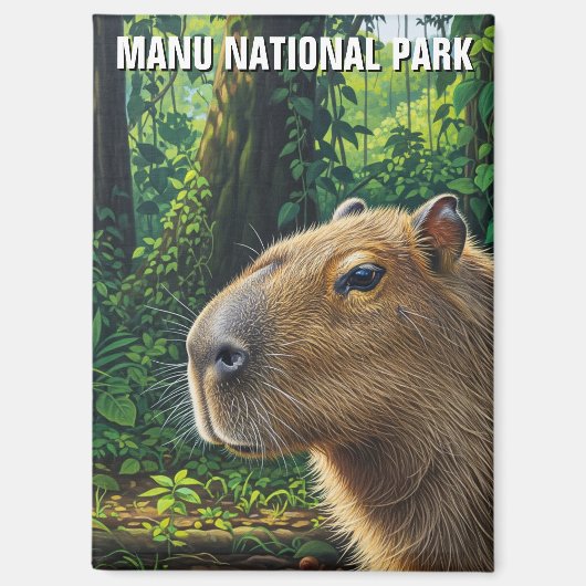 ペルー マヌ国立公園のカピバラ マグネット (正面)